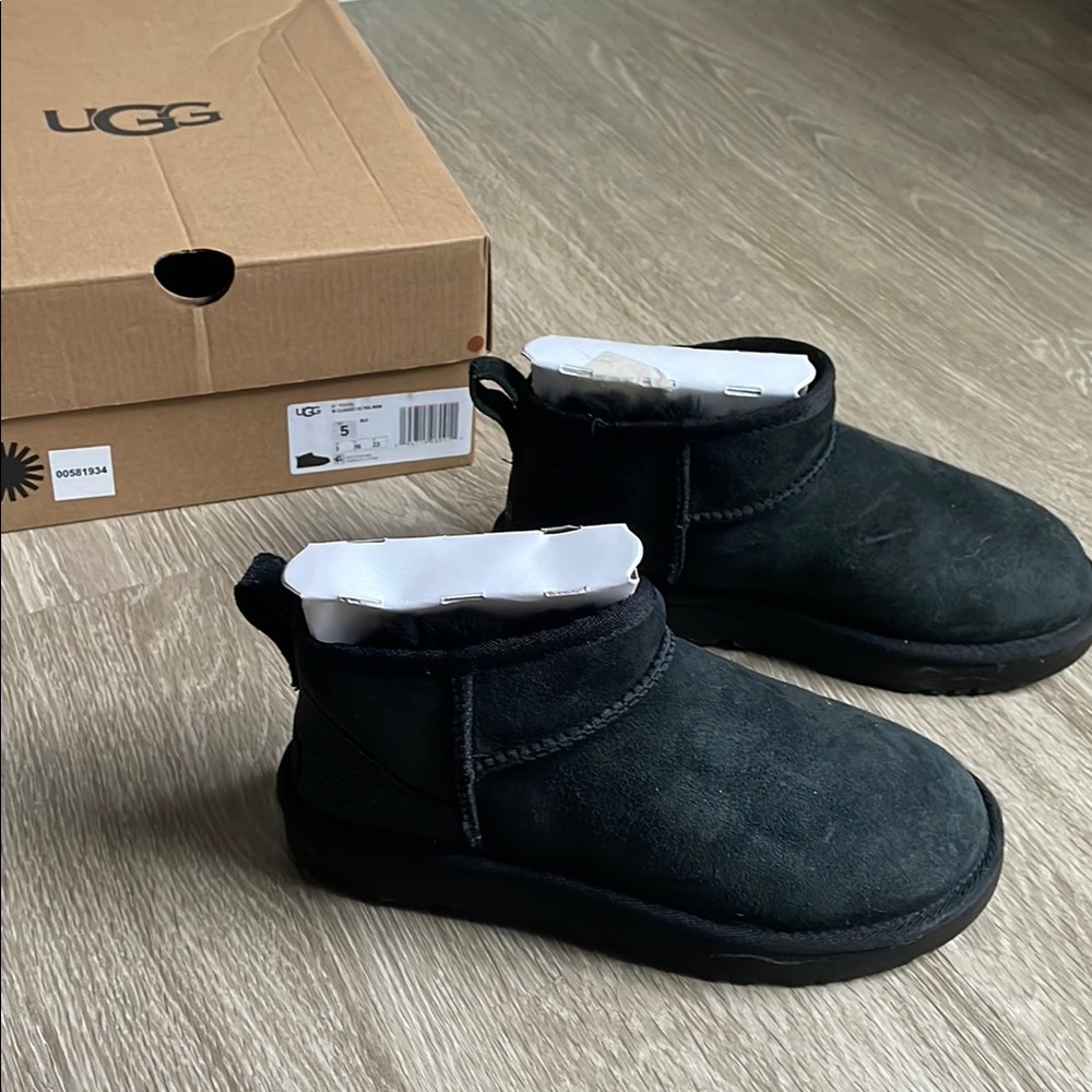 UGG Black Classic Ultra Mini Boots